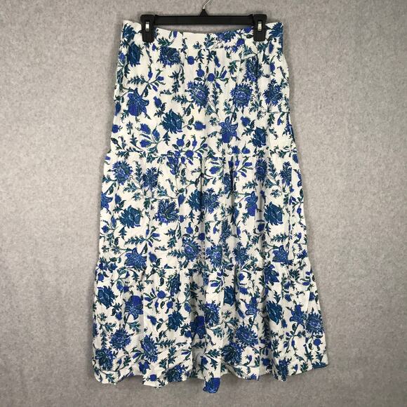 Nicole Miller New York Dresses & Skirts - Nicole Miller Artelier Skirt Womens Medium Blue Floral Tiered Peasant Cottage